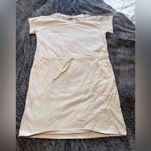 Columbia Cream Drawstring Casual Dress